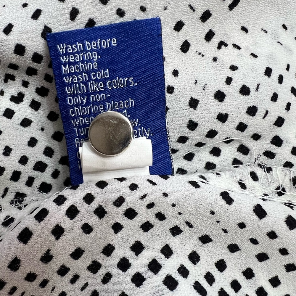 Apt. 9 White Blouse with Black Dot Print - Picture 13 of 16